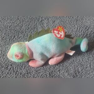 Rare Retired TY Iggie The Iguana Rainbow Colored With Original Tags
